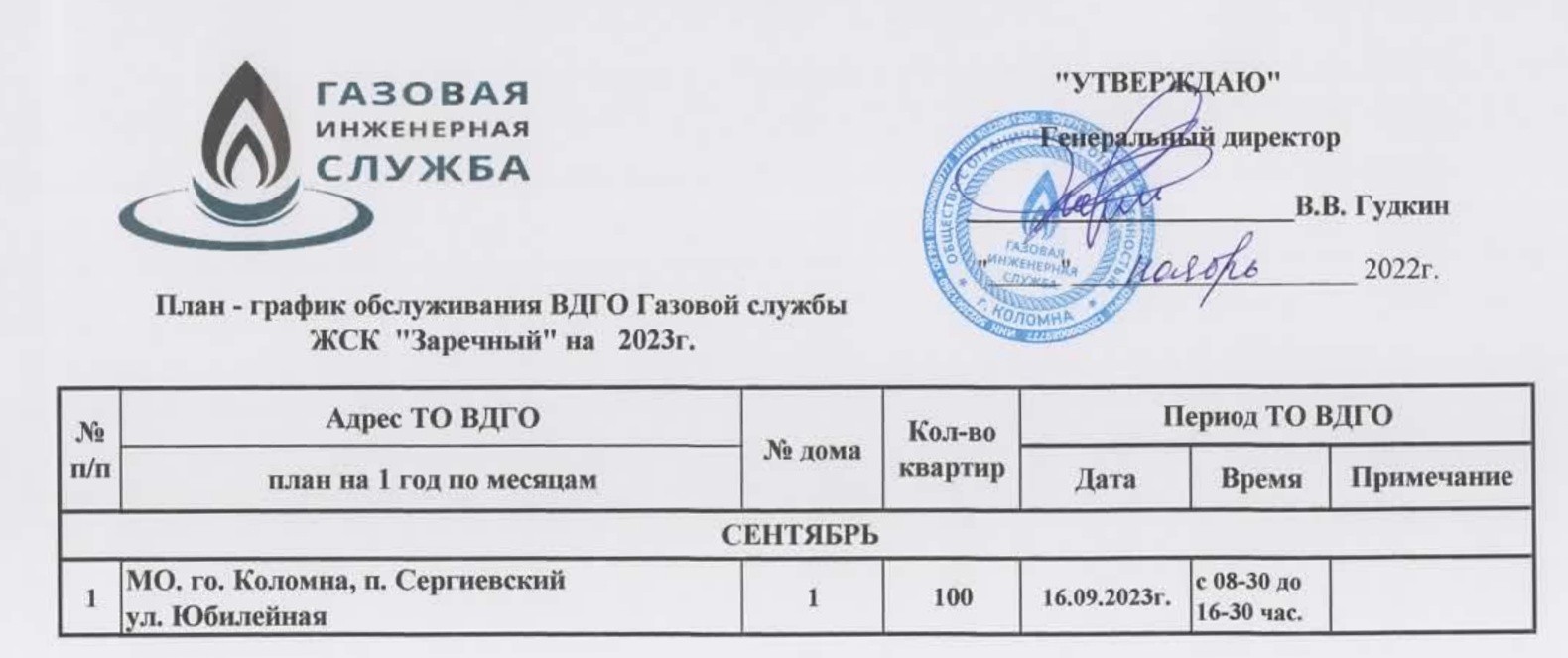 Заречный ВДГО